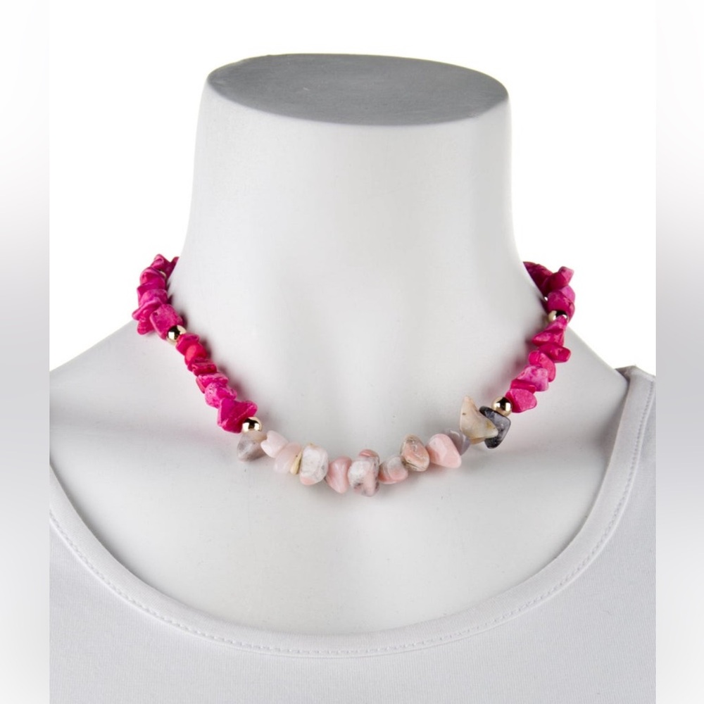 DANNIJO Pink and Gold Beaded Necklace - Picture 2 of 3
